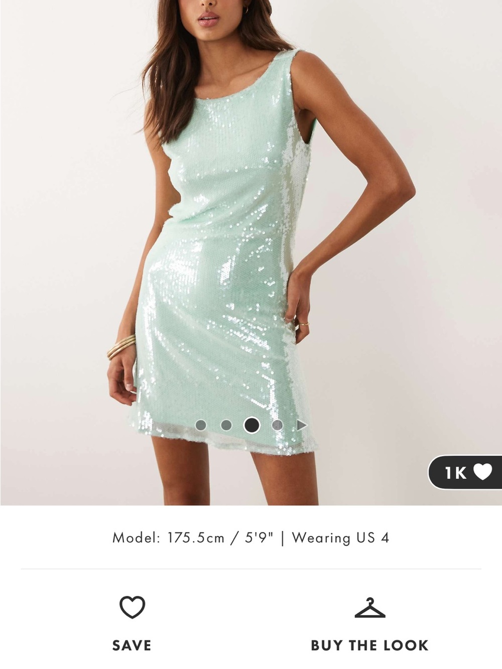 Rare London Mint Sequin Scoop Mini Dress